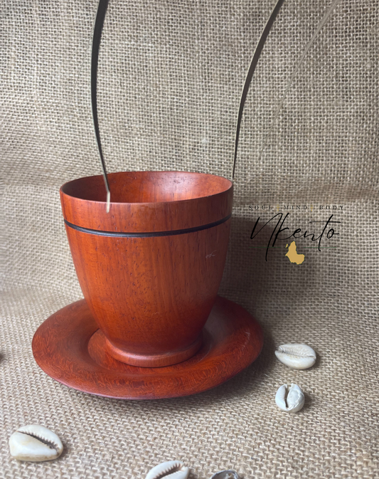 Tasse et sous tasse - Bois padoue