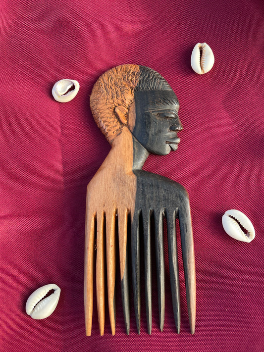 Peigne Afro en bois d'ébène - Ankh
