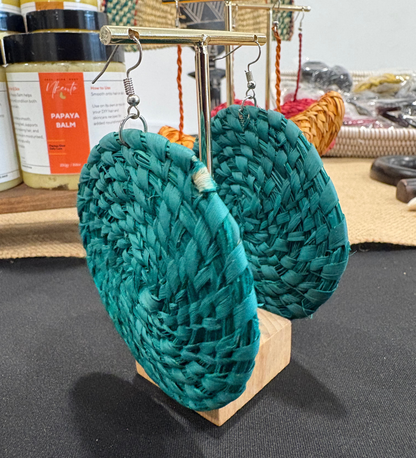 THE ROUND RAFFIA EARRINGS