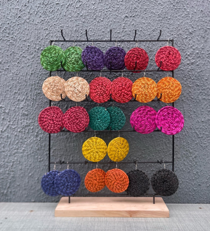 THE ROUND RAFFIA EARRINGS