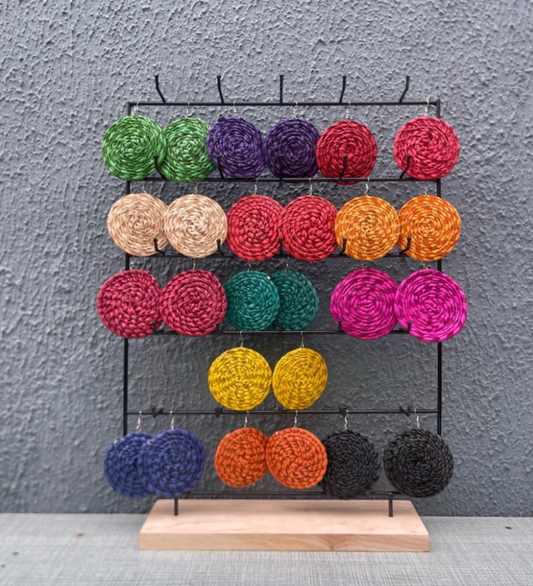 THE ROUND RAFFIA EARRINGS