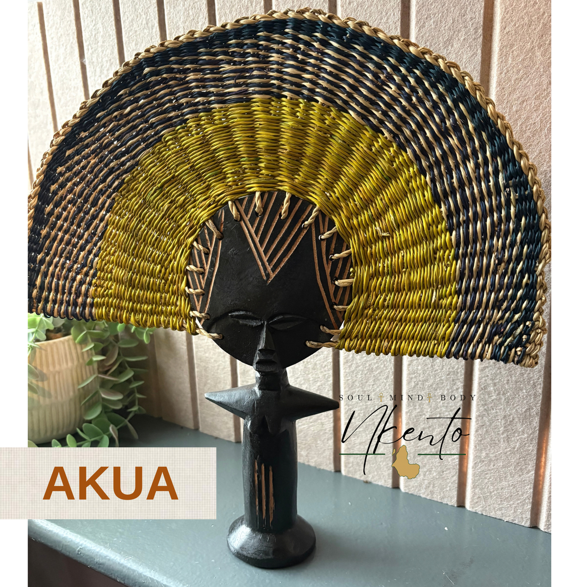 Akuaba Hand Fan – Handwoven Fertility Doll Fan